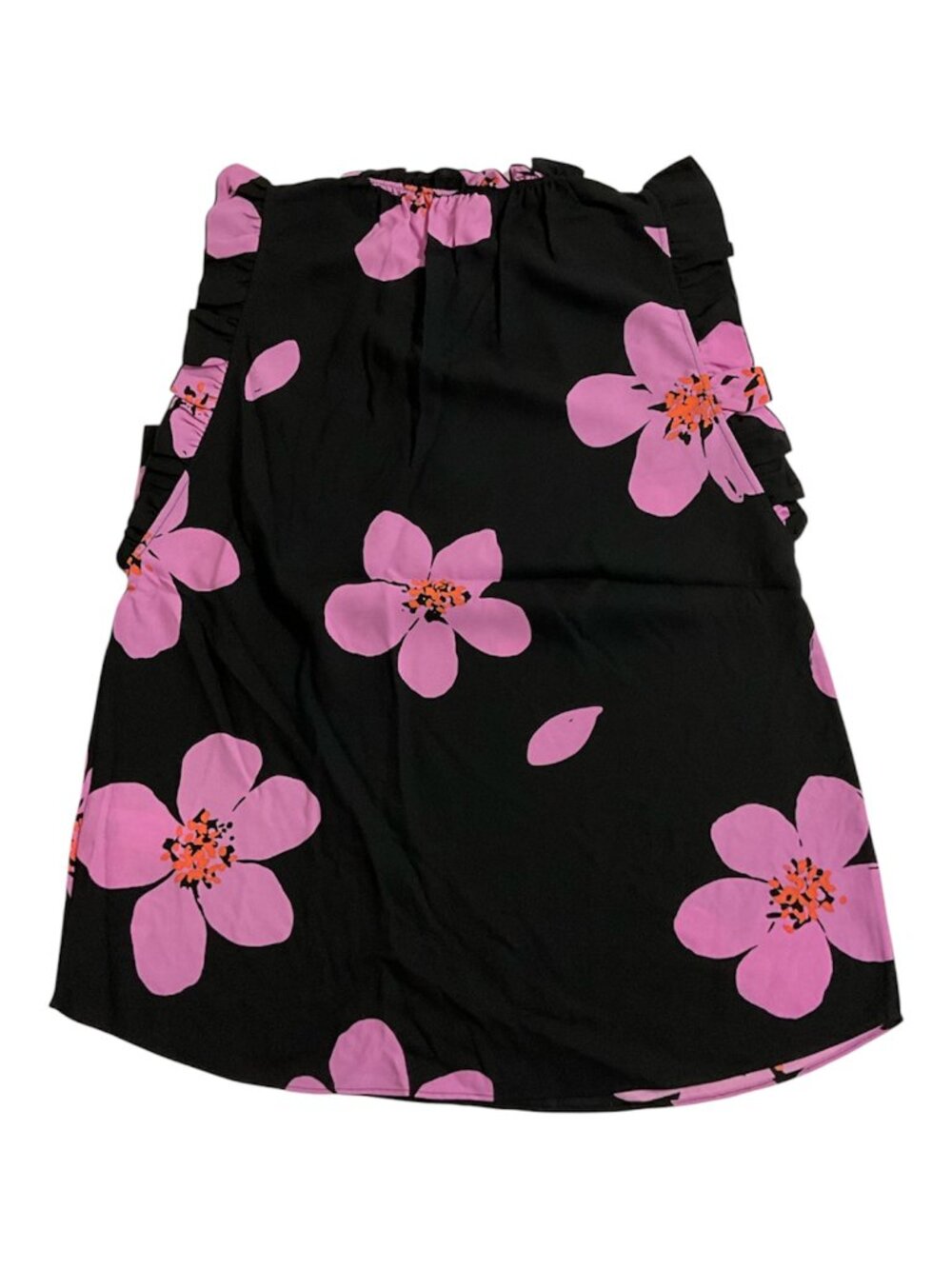 Kate Spade Black Pink Floral Ruffle Sleeveless Blouse Women’s M NWT $200 MSRP - Picture 5 of 5